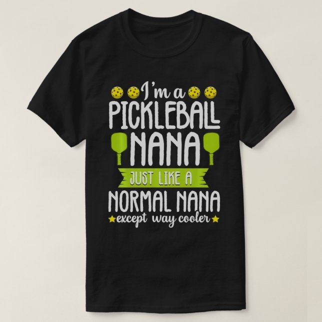 Funny Oma Pickleball Nana Vater Cool Paddle Ball T-Shirt (Design vorne)
