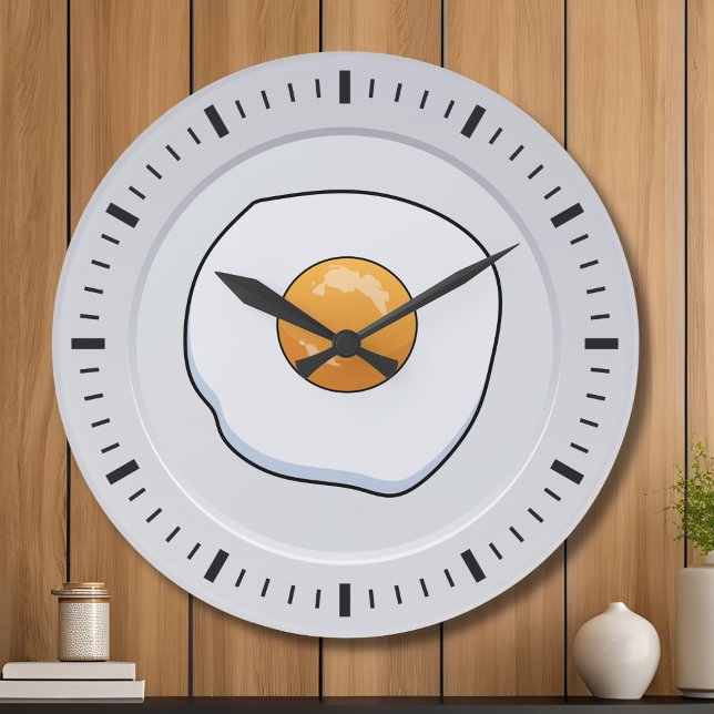 Funny Omelet Frühstück - Küchendekoration Große Wanduhr (Von Creator hochgeladen)