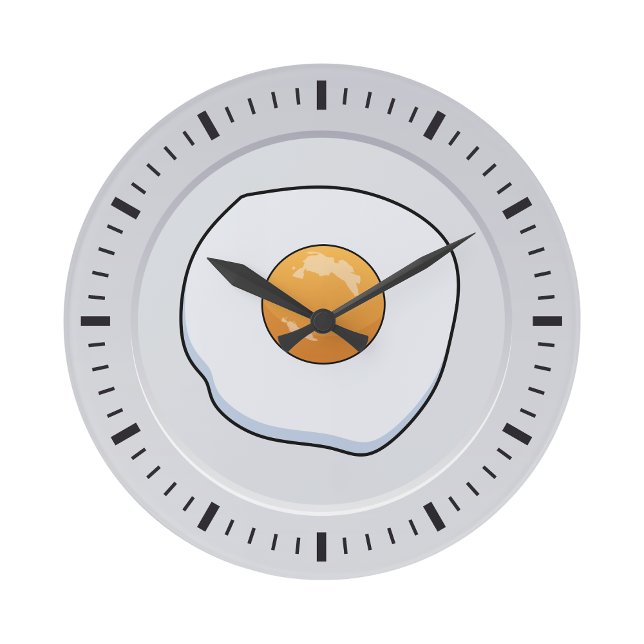 Funny Omelet Frühstück - Küchendekoration Große Wanduhr (Von Creator hochgeladen)