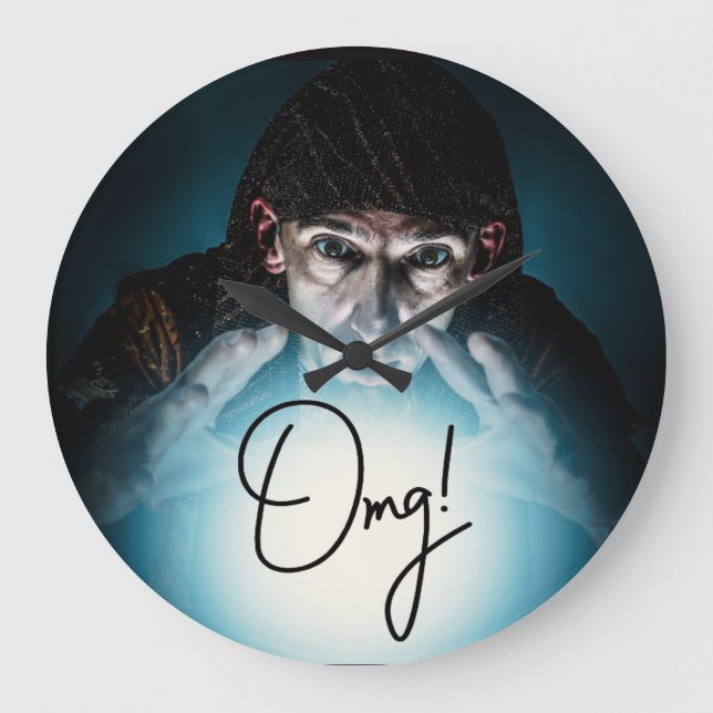 Funny OMG Wall Clock Große Wanduhr (Vorderseite)