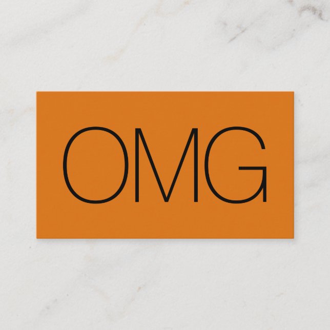 Funny OMG Young Adult Bold Orange Visitenkarte (Vorderseite)