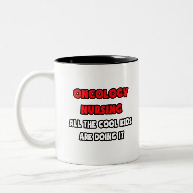 Funny Oncology Nurse Shirts und Geschenke Zweifarbige Tasse (Links)