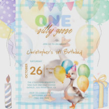 Funny One Albern Goose Blue Boy 1. Geburtstag