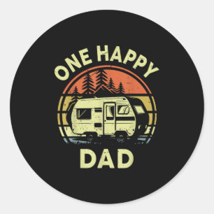 Funny One Happy Camper Vater Geburtstagsgeschenke Runder Aufkleber