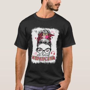 Funny One Love Dispatcher Messy Bun Valentines Da T-Shirt