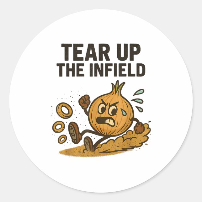Funny Onion Rings Baseball Base Infield Glove Soft Runder Aufkleber (Vorderseite)
