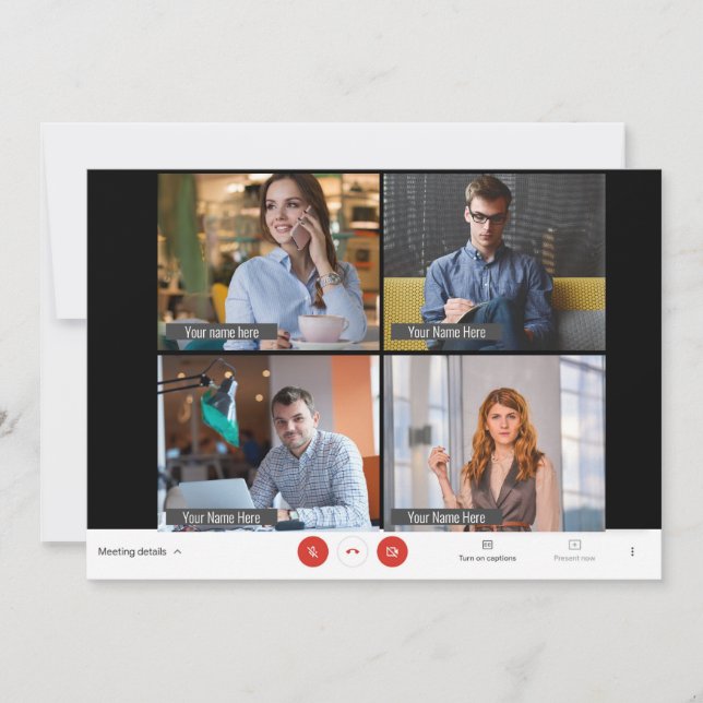 Funny Online Zoom Weihnachtskarte Feiertagskarte (Vorderseite)