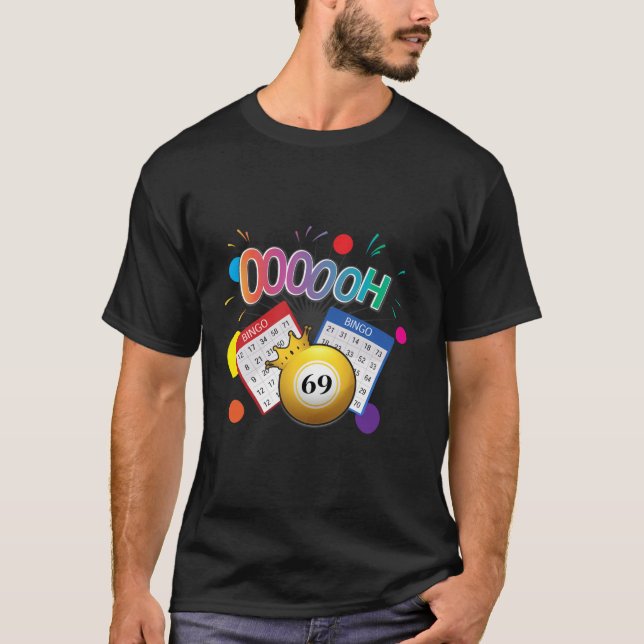 Funny Oooooh 69 Bingo Fan LGBT Bingo Ball Long Sle T-Shirt (Vorderseite)