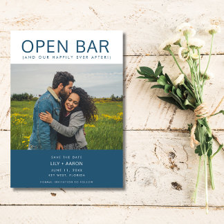 Funny Open Bar Foto Hochzeit Speichern Sie das Dat Save The Date
