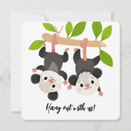 Funny Opossum Birthday Invitation Einladung