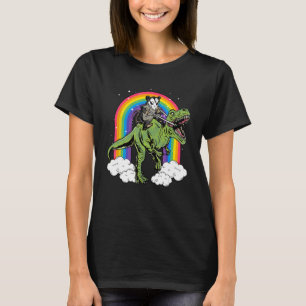 Funny Opossum Riding T-Rex Dinosaur Tyrannosaurus T-Shirt