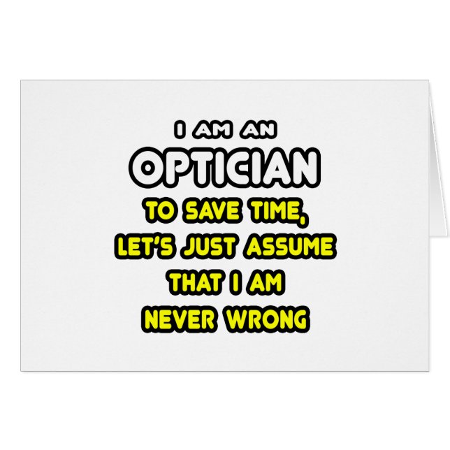 Funny Optician T - Shirt und Geschenke (Vorderseite (Horizontal))