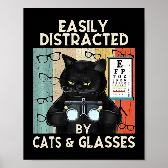 Funny Optometrie leicht von Katzen & Glasse abgele Poster (Vorne)