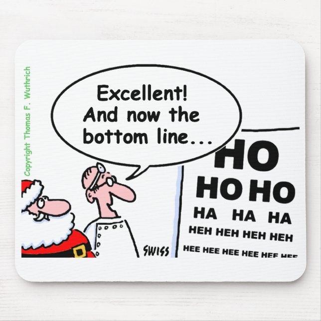 Funny Optometrist Ophthalmologe Santa Cartoon Mousepad (Vorne)
