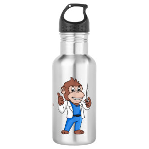 Funny Orang-Utan Cartoon Arzt Edelstahlflasche