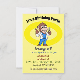 Funny Orang-Utan Cartoon Arzt Einladung