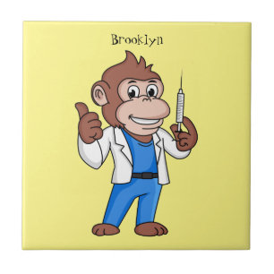 Funny Orang-Utan Cartoon Arzt Fliese