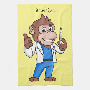Funny Orang-Utan Cartoon Arzt Geschirrtuch