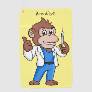 Funny Orang-Utan Cartoon Arzt Golfhandtuch