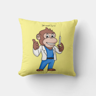 Funny Orang-Utan Cartoon Arzt Kissen