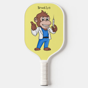 Funny Orang-Utan Cartoon Arzt Pickleball Schläger