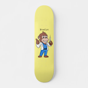 Funny Orang-Utan Cartoon Arzt Skateboard