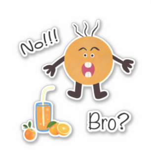 Funny Orange Aufkleber