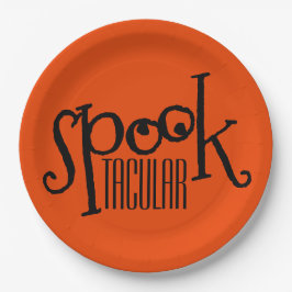 Funny Orange Black Eyeballs Spooktacular Pub Pappteller