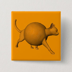 Funny Orange Cat Button
