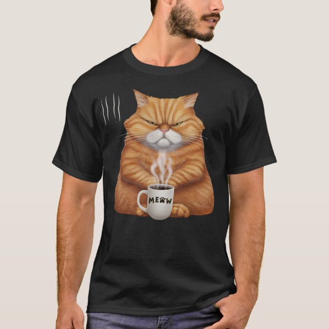 Funny Orange Cat Coffee Tee Meow Meme For Women Me (Vorderseite)