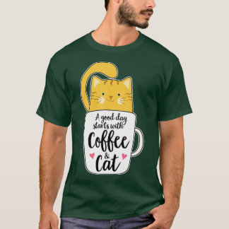 Funny Orange Cat Kaffee Tasse Chat Lover T-Shirt