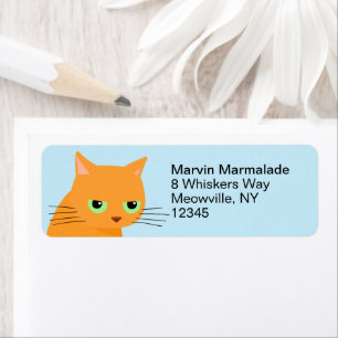 Funny Orange Cat Rücksendeadressen-Aufkleber