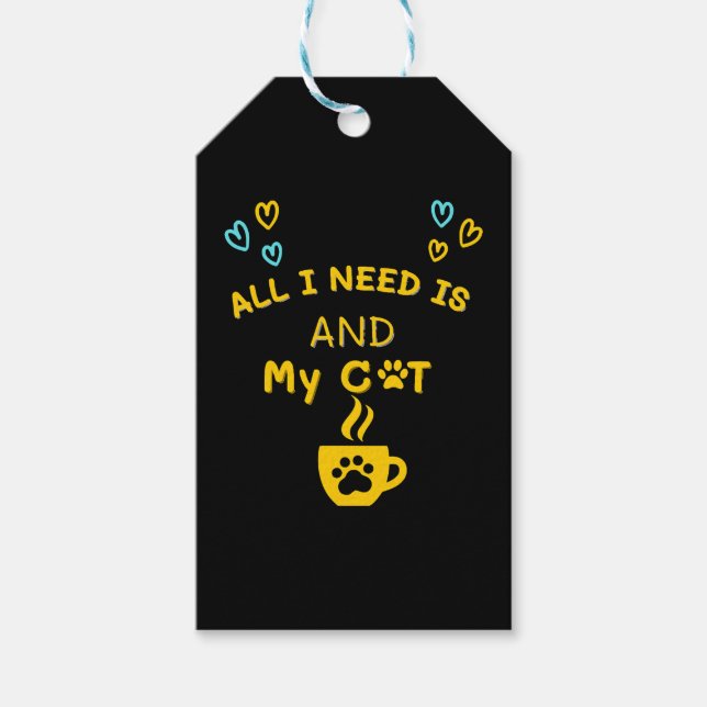 Funny Orange Cat Tasse Cat Lover T - Shirt Geschenkanhänger (Vorderseite)