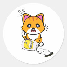 Funny Orange Cat verschüttete Mayonnaise