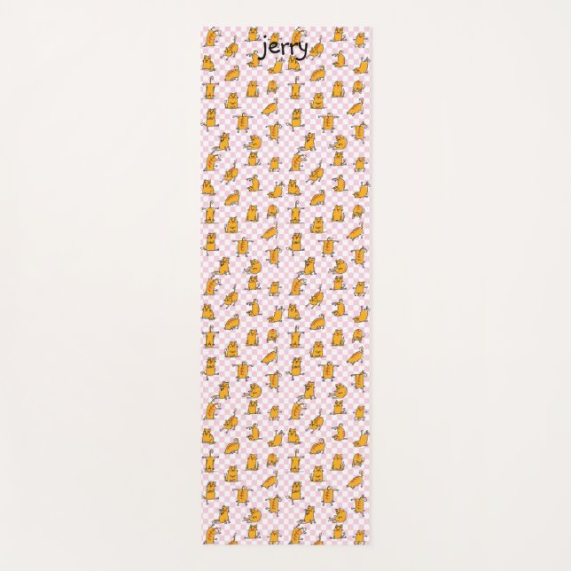 Funny Orange Cats Individuelle Name Yogamatte (Vorderseite)