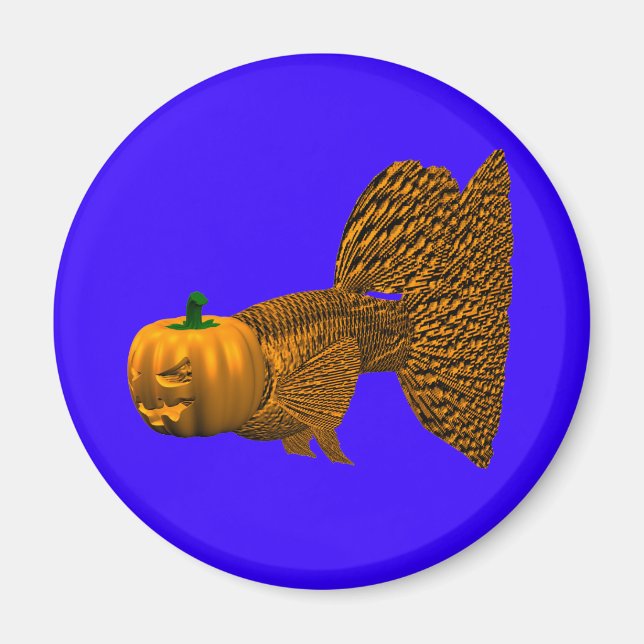 Funny Orange Guppy Magnet (Vorne)