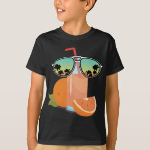 Funny Orange Juice mit Sonnenbrille Design Liebe O T-Shirt