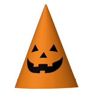 Funny Orange Kürbislaterne Kürbisgesicht Halloween Partyhütchen