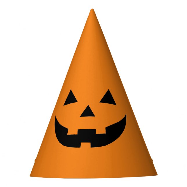 Funny Orange Kürbislaterne Kürbisgesicht Halloween Partyhütchen (Vorderseite)