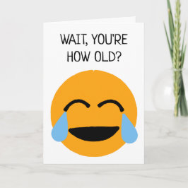 Funny Orange Laughing Face Emoji Birthday Card Karte