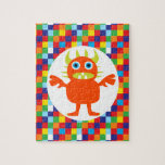 Funny Orange Monster Kreatur Bright Color Blocks<br><div class="desc">Funny Orange Monster Kreatur Helle Farbe Blöcke Produkte.</div>