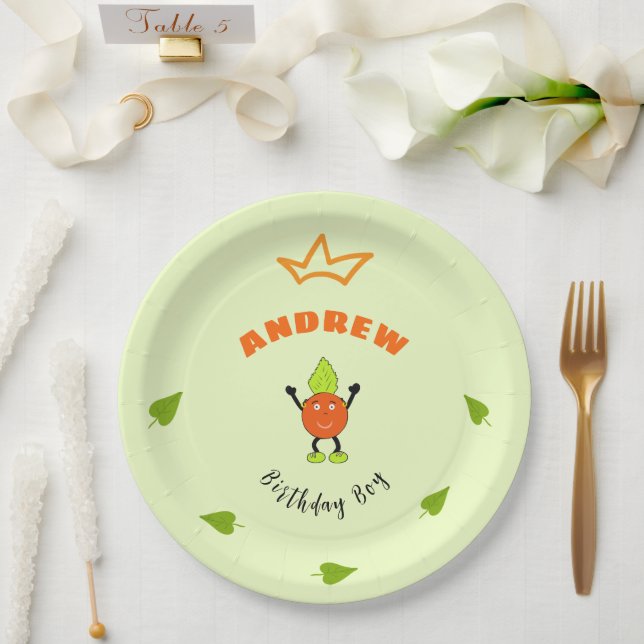 Funny Orange Pappteller (Hochzeit)