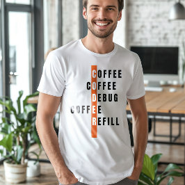 Funny Orange Programmer Kaffeebuchneufüllung T-Shirt