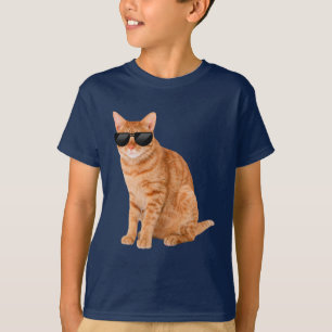 Funny Orange Tabby Cat mit Sonnenbrille T-Shirt