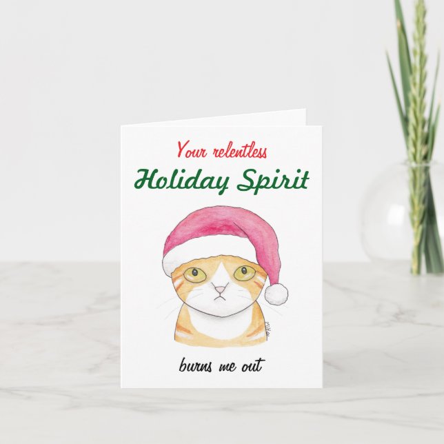 Funny Orange Tabby Ginger Grumpy Cat Weihnachten (Vorderseite)