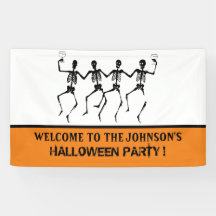  Funny Orange und Black Dancing Skelett Halloween