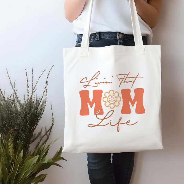 Funny Orange und Yellow Livin' Diese Mama Leben Tragetasche (Von Creator hochgeladen)