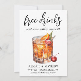 Funny Orange Whiskey Cocktails Drink Foto Hochzeit Save The Date