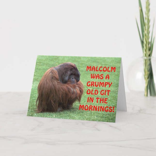 Funny Orangutan Grumpy Old Git Grube Card Karte (Vorderseite)