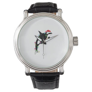 Funny Orca Killer Whale Weihnachtsmannmütze Weihna Armbanduhr